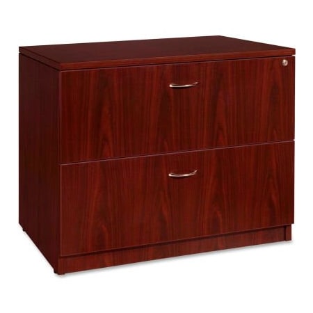Sp Richards Lorell 2-Drawer Lateral File - 35"W x 22"D x 29-1/2"H - Mahogany - Essentials Series LLR69399
